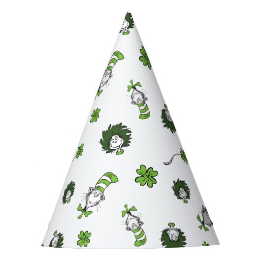 Chapeaux De Fètes Dr. Seuss | Motif de trèfle du Chat dans le Chapea (Devant)