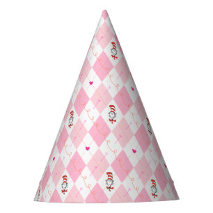 Chapeaux De Fètes Dr Seuss Valentine Jacquard rose Le chat dans le
