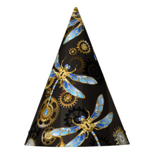 Chapeaux De Fètes Dragonflies de Steampunk sur arrière - plan rayé b