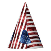 Chapeaux De Fètes Drapeau américain rouge et bleu parties scintillan (Dos)