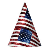 Chapeaux De Fètes Drapeau américain rouge et bleu parties scintillan (Gauche)