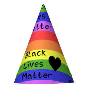 Chapeaux De Fètes Drapeau Arc-en-ciel Black Lives Matter Texte LGBTQ