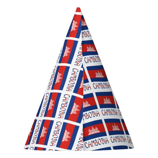 Chapeaux De Fètes Drapeau cambodgien avec votre nom (Dos)