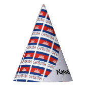 Chapeaux De Fètes Drapeau cambodgien avec votre nom (Gauche)