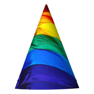 Chapeaux De Fètes Drapeau de la fierté gay de SlipperyJoe's agitant