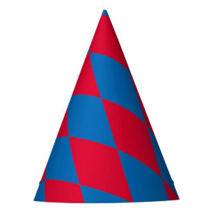 Chapeaux De Fètes Drapeau diamant Bavière bleu et rouge Motif