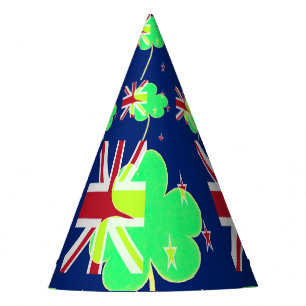 Chapeaux De Fètes Drapeau irlandais Nouvelle-Zélande Shamrock Clover