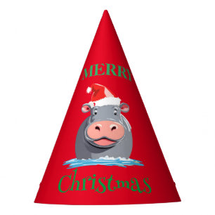 Chapeaux De Fètes Drôle animaux Safari HIPPO Père Noël Costume de No