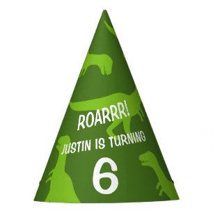 Chapeaux De Fètes Drôle dinosaure vert thème Anniversaire casquettes