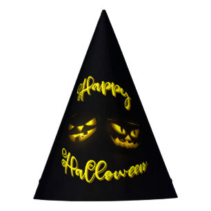 Chapeaux De Fètes Drôle Happy Halloween texte avec une face citrouil