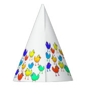 Chapeaux De Fètes Drôle oiseaux multicolores (Dos)