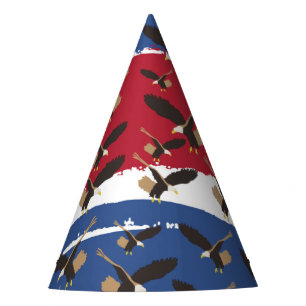 Chapeaux De Fètes Eagle Bird USA Patriotic American Flag