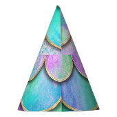 Chapeaux De Fètes Échelles de sirène : motif d'onde aquarelle. (Dos)