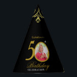 Chapeaux De Fètes Elégant Black and Gold 50th Birthday Invitation<br><div class="desc">Faites de la célébration du 50e anniversaire de votre bien-aimé une occasion spéciale avec cette invitation élégante et moderne. Le design sophistiqué des couleurs noir et or, combiné à une calligraphie et une typographie élégantes, crée un design simple et élégant qui est parfait pour toute surprise de 50ème fête ou...</div>