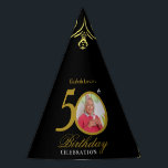 Chapeaux De Fètes Elégant Black and Gold 50th Birthday Invitation<br><div class="desc">Faites de la célébration du 50e anniversaire de votre bien-aimé une occasion spéciale avec cette invitation élégante et moderne. Le design sophistiqué des couleurs noir et or, combiné à une calligraphie et une typographie élégantes, crée un design simple et élégant qui est parfait pour toute surprise de 50ème fête ou...</div>