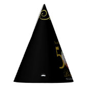 Chapeaux De Fètes Elégant Black and Gold 50th Birthday Invitation (Gauche)