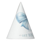 Chapeaux De Fètes Elégant Dusty Blue Bow Premier garçon Anniversaire (Gauche)