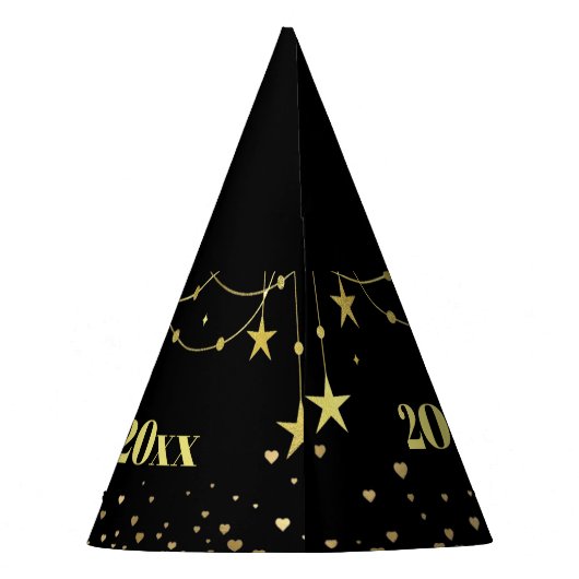 Chapeaux De Fètes Elégant moderne Noir et or Bonne année (Dos)