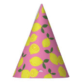 Chapeaux De Fètes Élégant Motif de citron rose et jaune (Gauche)