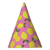 Chapeaux De Fètes Élégant Motif de citron rose et jaune (Droite)
