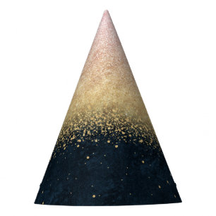 Chapeaux De Fètes Élégant rougissent l'or et les confettis simples