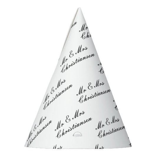 Chapeaux De Fètes Élégant script M. et Mme mariage cone casquettes (Gauche)