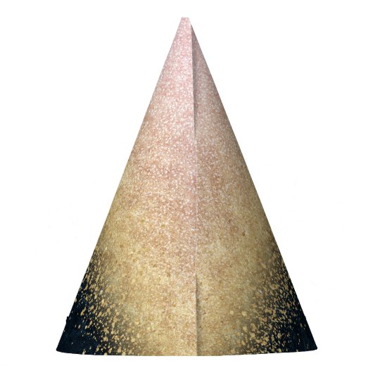 Chapeaux De Fètes Elégante conception de confettis simple bleu et or (Dos)