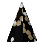 Chapeaux De Fètes élégante fête de vacances Black Gold Confetti (Dos)