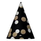 Chapeaux De Fètes élégante fête de vacances Black Gold Confetti (Gauche)