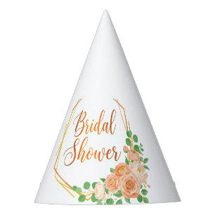 Chapeaux De Fètes Élégante Fleur et Or Art de Baby Shower de Mariée