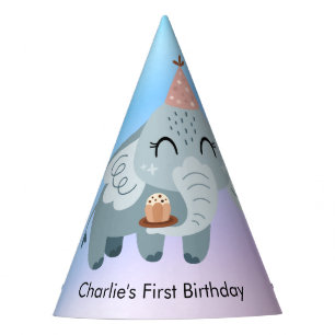 Chapeaux De Fètes Eléphant au gâteau, anniversaire