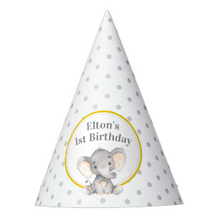 Chapeaux De Fètes Eléphant jaune 1er anniversaire Petit arachide