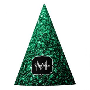 Chapeaux De Fètes Emerald Green fausse parties scintillant scintille