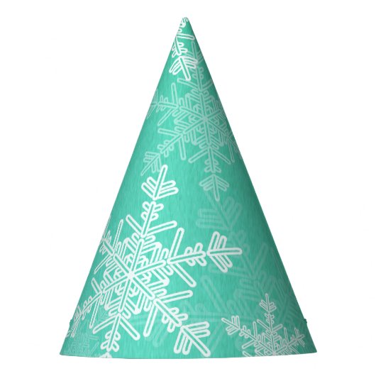 Chapeaux De Fètes Emerald White Snowflakes Minimaliste Noël (Devant)