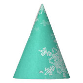 Chapeaux De Fètes Emerald White Snowflakes Minimaliste Noël (Gauche)