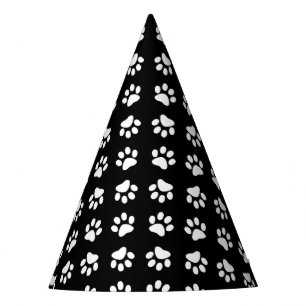 Chapeaux De Fètes Empreinte de patte de chat Motif noir et blanc Ann