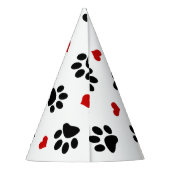 Chapeaux De Fètes Empreintes de pattes et coeurs (Dos)