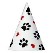 Chapeaux De Fètes Empreintes de pattes et coeurs (Gauche)