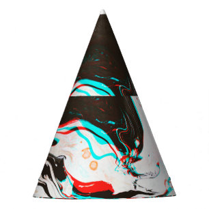 Chapeaux De Fètes Encre Marbrée : Texture Glitch Distortie.