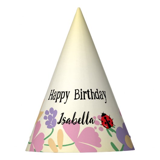 Chapeaux De Fètes Enfants Cute Polka dot Ladybug Spring Flower Anniv (Devant)