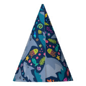 Chapeaux De Fètes Enfants D'Anniversaire Du Requin En Mer (Dos)