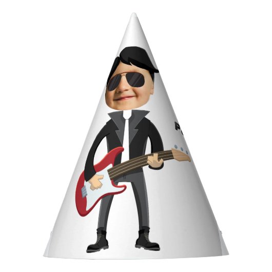 Chapeaux De Fètes Enfants 🎸 🤣 Rockstar Anniversaire Guitare Funky  (Devant)