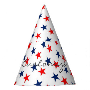 Chapeaux De Fètes étoile rouge, blanche et bleue patriotique