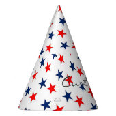 Chapeaux De Fètes étoile rouge, blanche et bleue patriotique (Gauche)