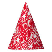 Chapeaux De Fètes Étoiles blanches, flocons de neige, Fêtes rouges f (Dos)