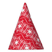 Chapeaux De Fètes Étoiles blanches, flocons de neige, Fêtes rouges f (Droite)