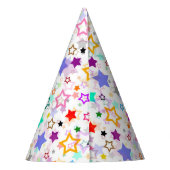 Chapeaux De Fètes Étoiles colorées blanches (Dos)