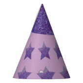 Chapeaux De Fètes Étoiles de parties scintillant violette et arrière (Gauche)