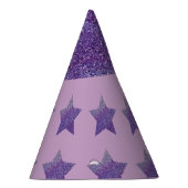 Chapeaux De Fètes Étoiles de parties scintillant violette et arrière (Droite)