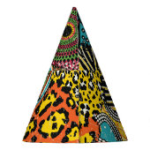 Chapeaux De Fètes Fabric africain : Patchwork d'animaux sauvages. (Dos)